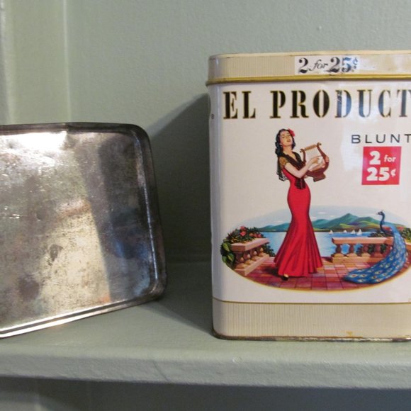 Vtg El Producto Blunt Cigar Tin 2 for 25 Cents Cigar Tobacco Tin w Lid - Empty - Picture 14 of 16